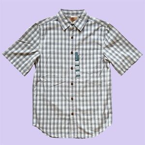 Carhartt Relaxed Fit Short Sleeve Button Down Plaid Blue Small
